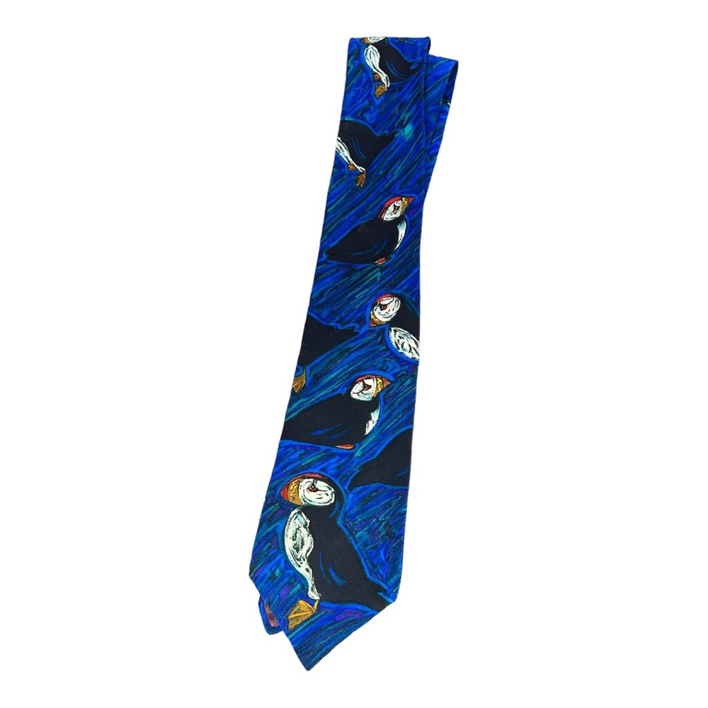 World Wildlife Fund 100% Silk‎ blue penguin tie